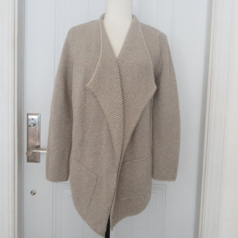 NEW J. Jill Pure Open Cardigan Sweater Sz Petit Small, Minimalist Oatmeal